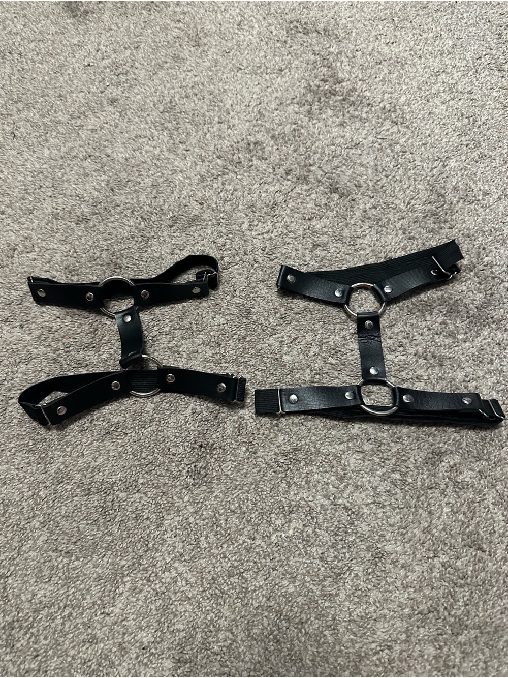 Black Dual-Strap on Leg Garter Set